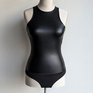 NWT 7 For All Mankind faux leather bodysuit